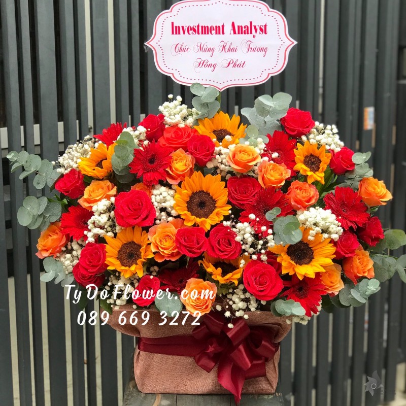 G0123271 GIỎ HOA CHÚC MỪNG KHAI TRƯƠNG