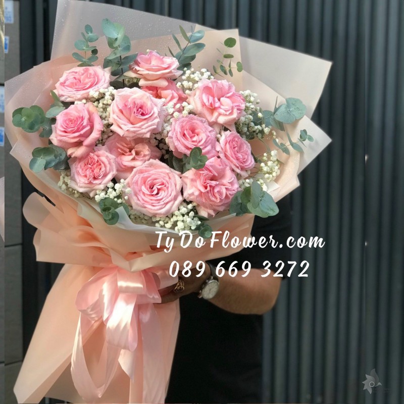 B0323328 BÓ HOA HỒNG OHARA HOA CHÚC MỪNG