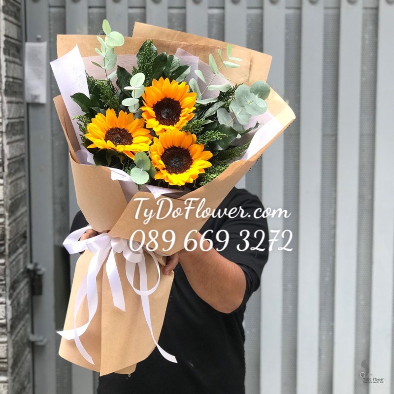 B0323351 BÓ HOA HƯỚNG DƯƠNG HOA CHÚC MỪNG