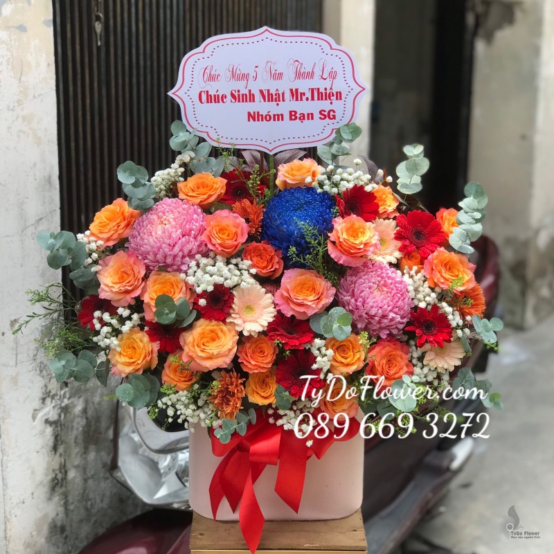 G0323365 GIỎ HOA CHÚC MỪNG