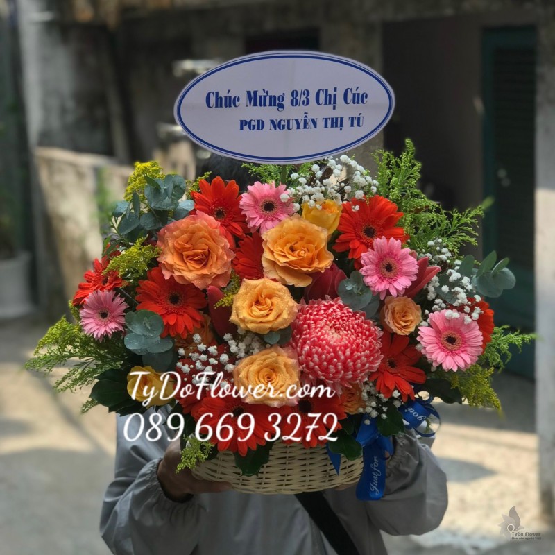 G0323383 GIỎ HOA CHÚC MỪNG