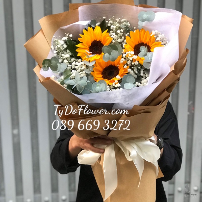 B0323391 BÓ HOA HƯỚNG DƯƠNG HOA CHÚC MỪNG