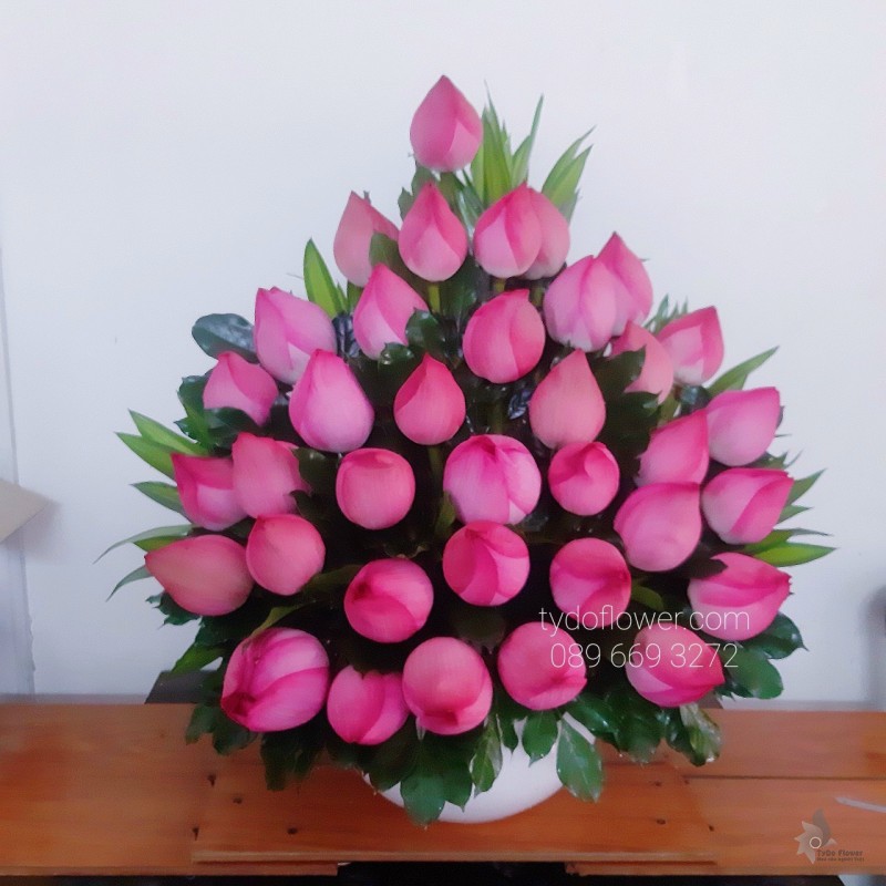 BI0323422 BÌNH HOA SEN HỒNG