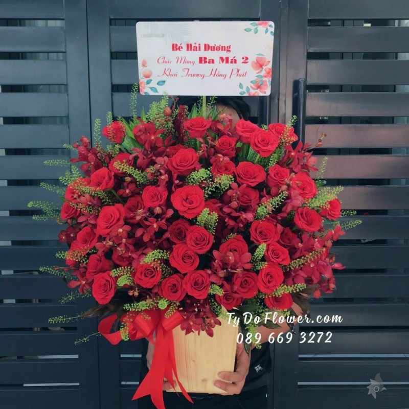 G0323446 GIỎ HOA CHÚC MỪNG KHAI TRƯƠNG