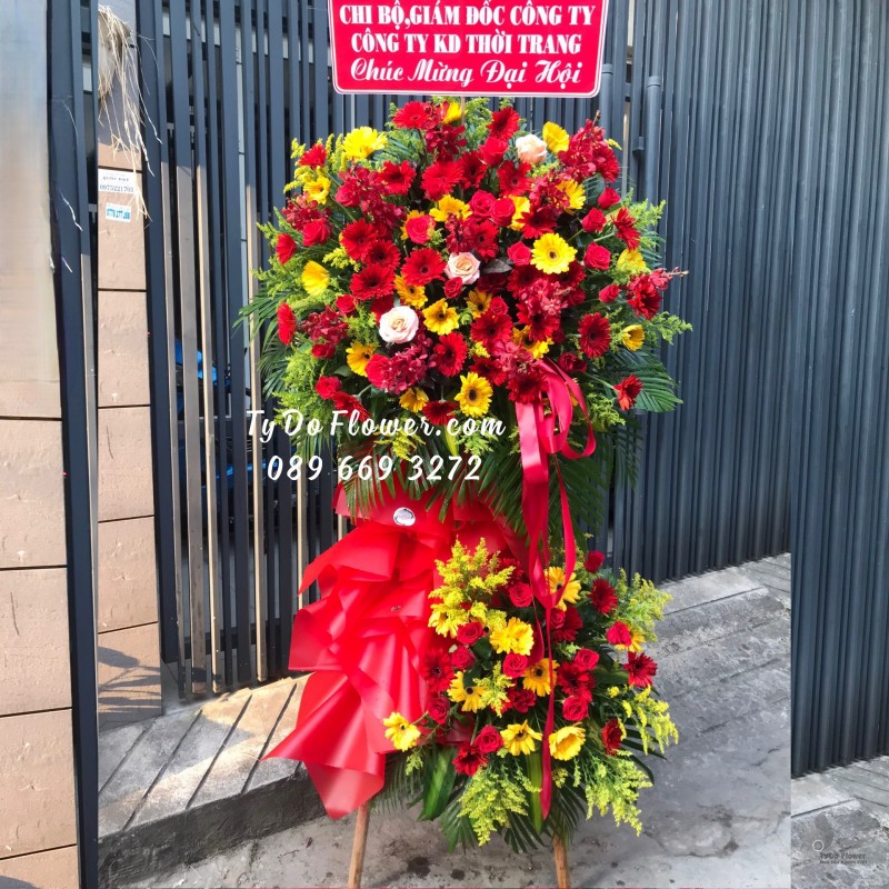 KCM0323483 KỆ HOA CHÚC MỪNG ĐẠI HỘI