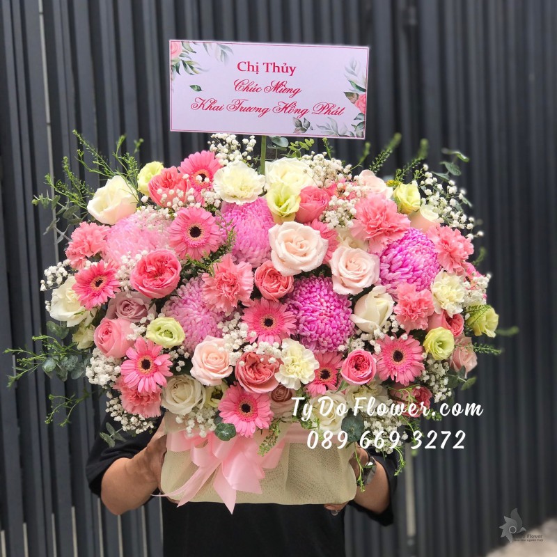 G0323497 GIỎ HOA CHÚC MỪNG KHAI TRƯƠNG