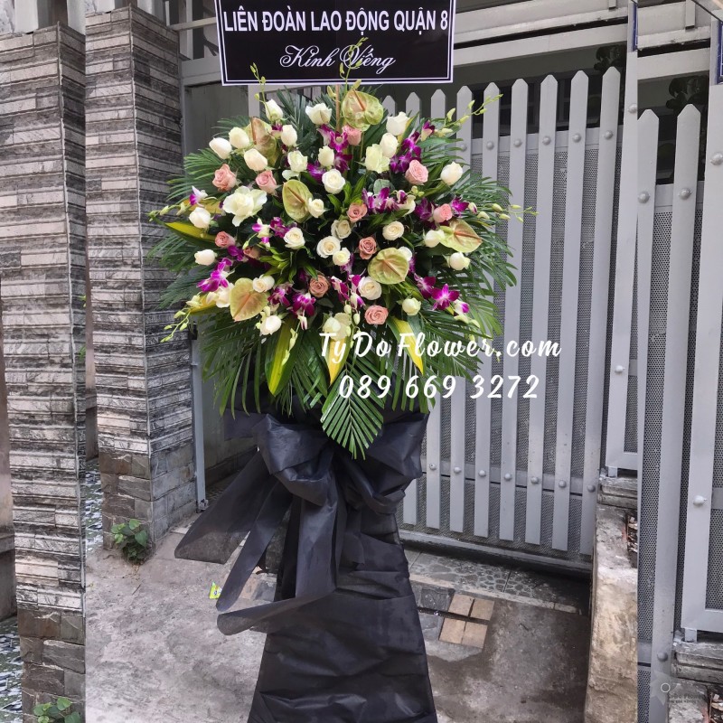 KCB0323504 KỆ HOA TANG LỄ HOA CHIA BUỒN