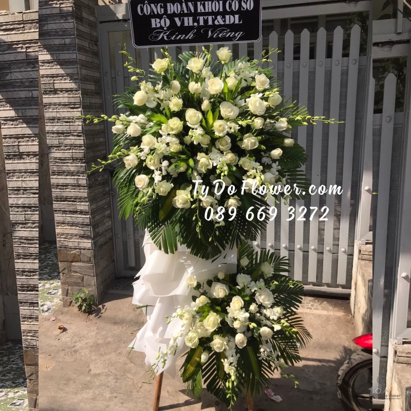 KCB0323510 KỆ HOA TANG LỄ HOA CHIA BUỒN