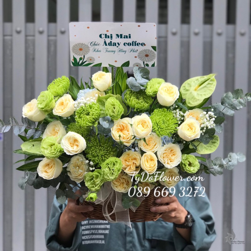 G0423563 GIỎ HOA CHÚC MỪNG KHAI TRƯƠNG