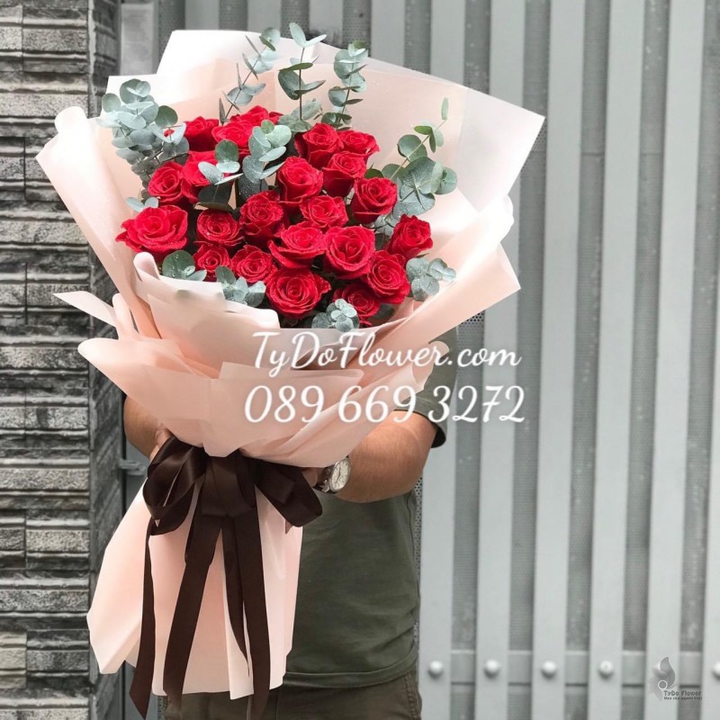 B0423586 BÓ HOA HỒNG ĐỎ Hoa Chúc Mừng