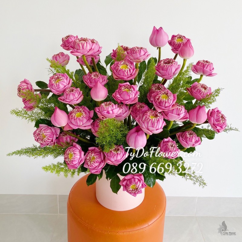 G0423594 GIỎ HOA SEN HỒNG