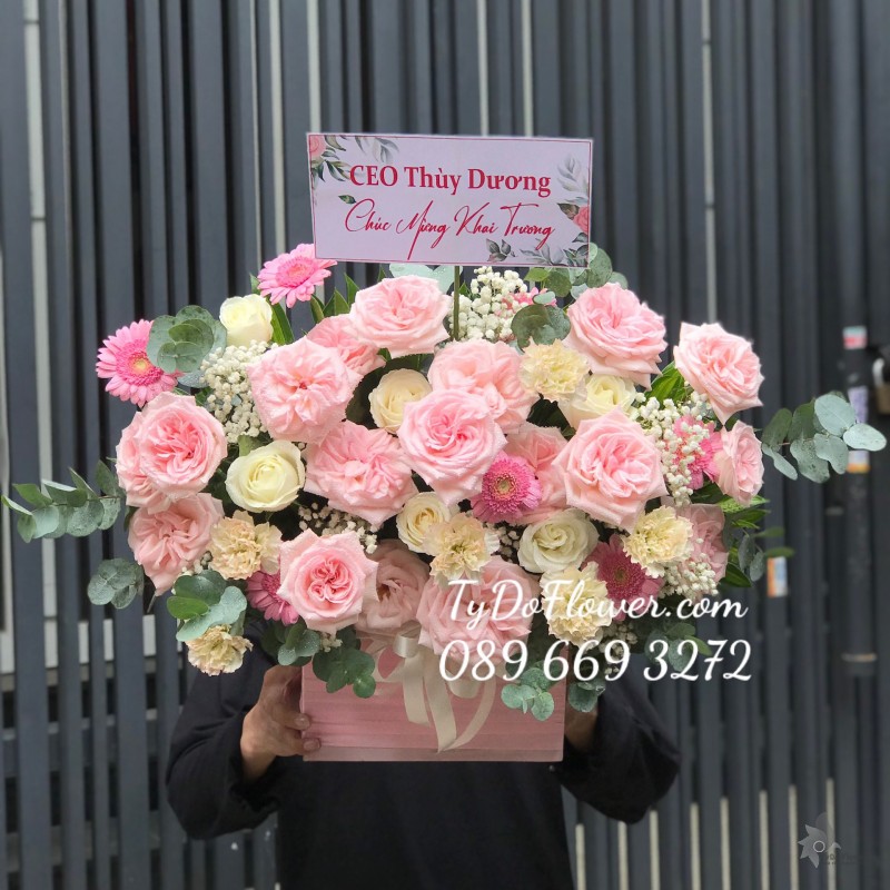 G0523604 GIỎ HOA CHÚC MỪNG KHAI TRƯƠNG