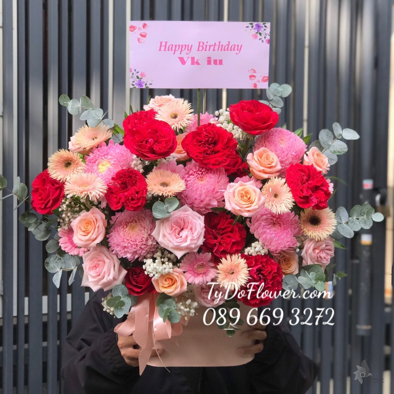 G0523612 GIỎ HOA CHÚC MỪNG SINH NHẬT VỢ