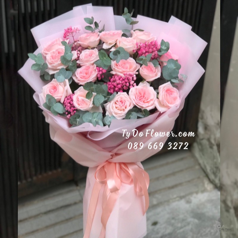 B0523640 BÓ HOA HỒNG PINK OHARA ROSES
