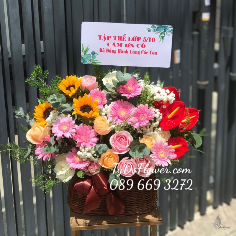 GIỎ HOA CHÚC MỪNG CÁM ƠN THẦY CÔ