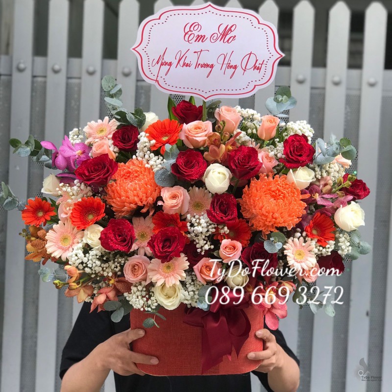 G0523690 GIỎ HOA CHÚC MỪNG KHAI TRƯƠNG