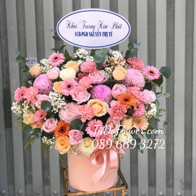 G0523691 GIỎ HOA CHÚC MỪNG KHAI TRƯƠNG KIM PHÁT