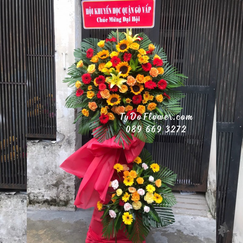 KCM0623719 KỆ HOA CHÚC MỪNG ĐẠI HỘI