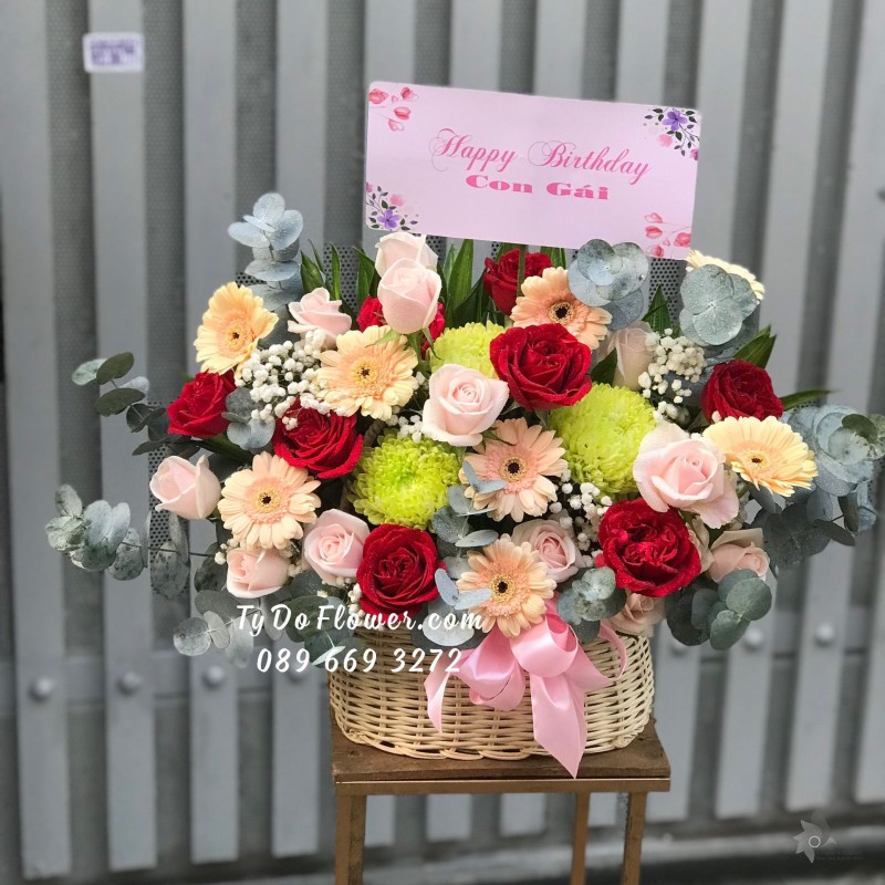 GIỎ HOA CHÚC MỪNG SINH NHẬT CON GÁI