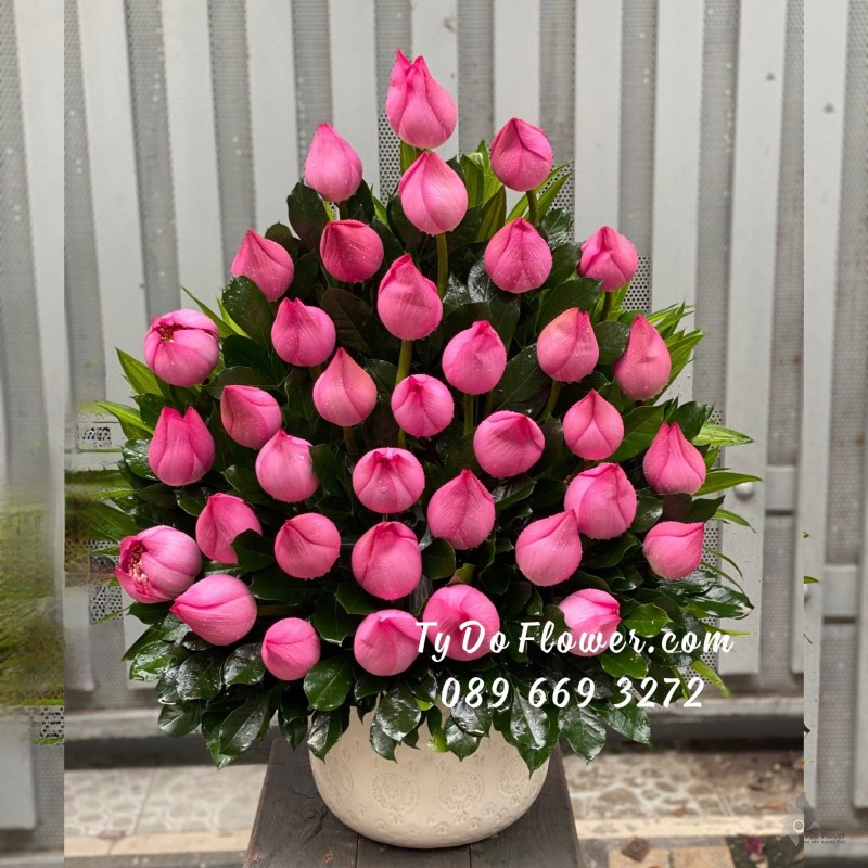 BI0723846 BÌNH HOA SEN HỒNG