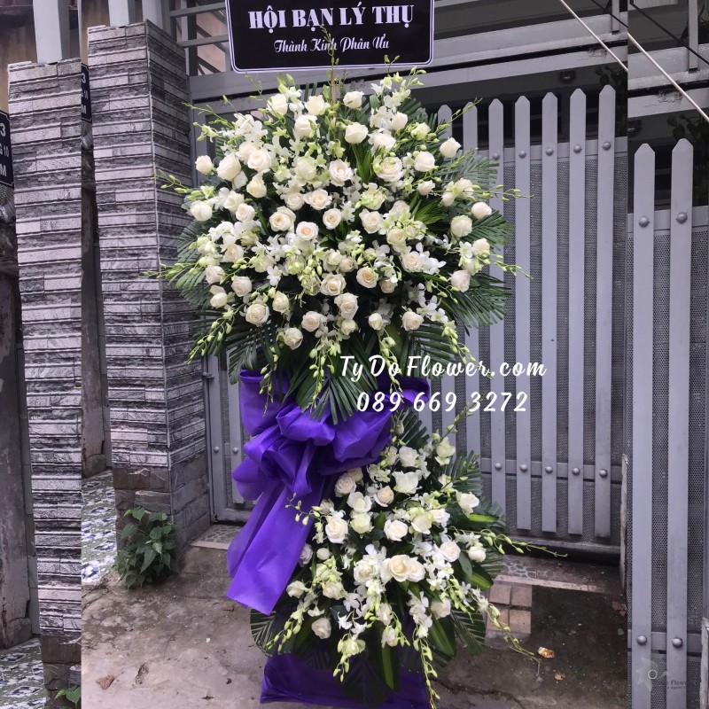 KCB0823887 KỆ HOA TANG LỄ VÒNG HOA CHIA BUỒN Hoa Thành Kính Phân Ưu 
