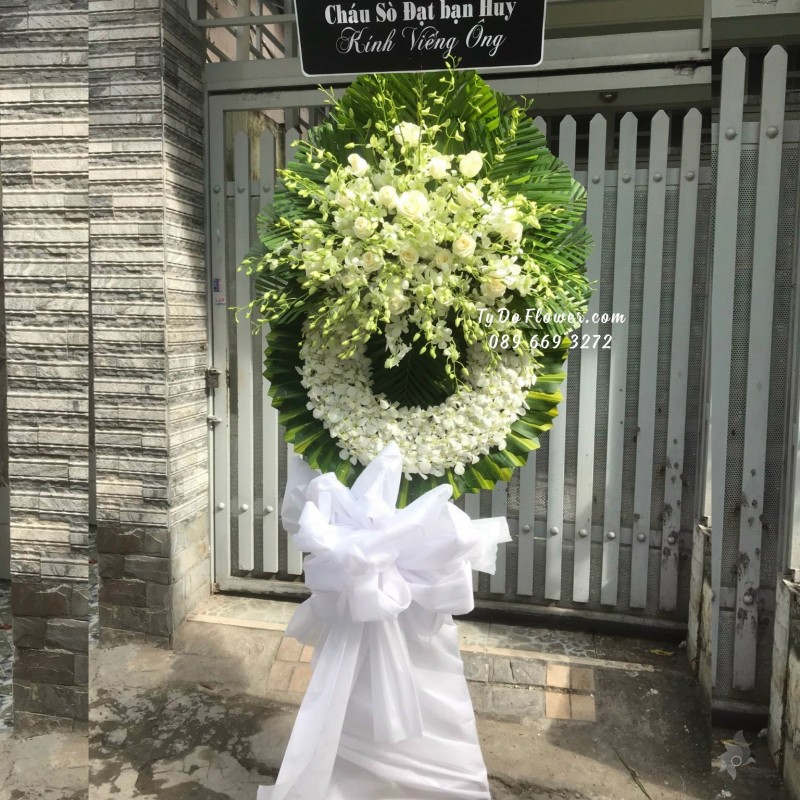 KCB11231179 KỆ HOA TANG LỄ VÒNG HOA CHIA BUỒN Kính Viếng Ông