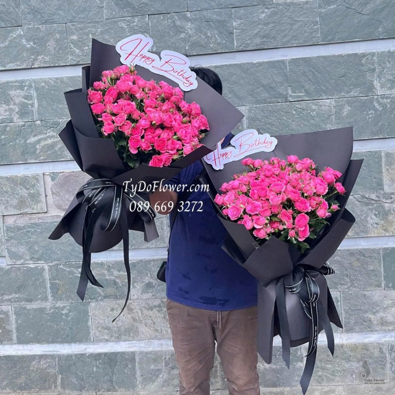 B0925705 BÓ HOA CHÚC MỪNG SINH NHẬT Thiết kế hoa hồng Sofia